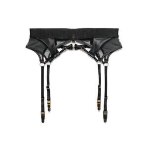 Bordelle Vita Suspender Garter Black Adjustable 24k Gold Plated S Xx1389